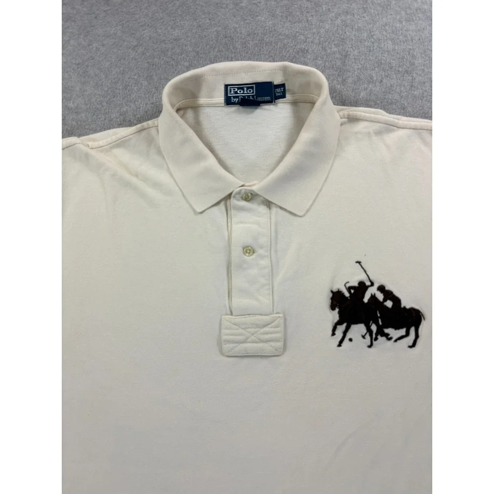 Polo Ralph Lauren Big Logo Short Sleeve Polo Shirt (Men's 2XL Tall) Tan